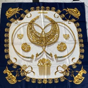Vintage Hermes Carre 90 Les Cavaliers D'or Scarf
